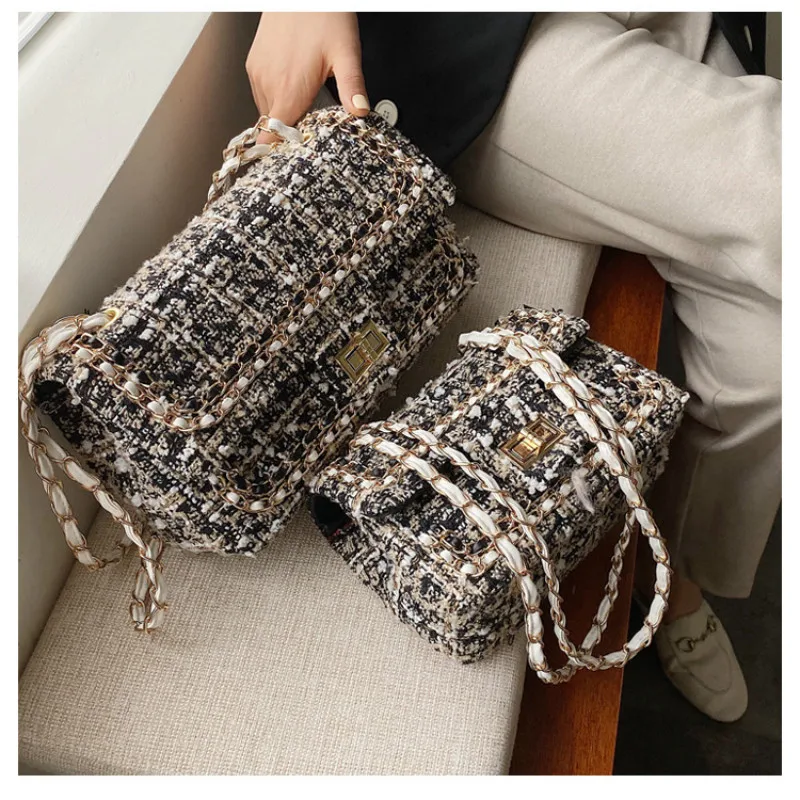 Women Handbag 2019 New Korean Fashion Casual Plaid Chain Shoulder Messenger Bag Famous Classic Brand Designer Crossbody Bag