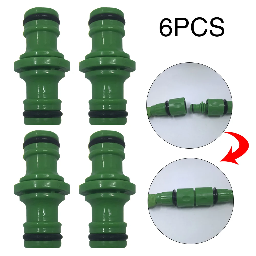6pcs Multifunction Double Male Universal Durable Hose Connector Accessories Garden Watering Pipe Joint Quick Irrigation Tube