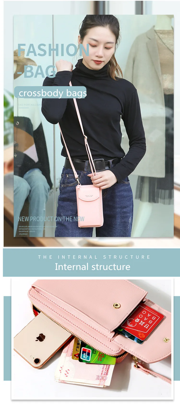 Women's Crossbody Bag Strap Purse Clutch Phone Wallet Shoulder Bag Luxury Handbag Bags for Woman Pockets for Girls Card Holders