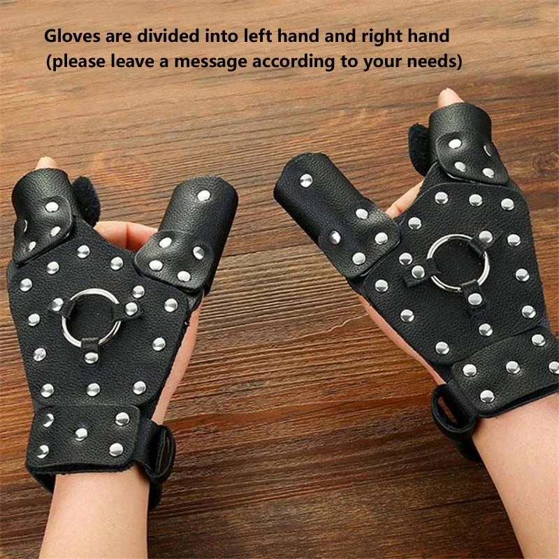 All-steel Laminated Leather Slingshot Fishing Protective Gloves Shooting Accessories Right Hand and Left hand Outdoor Tool