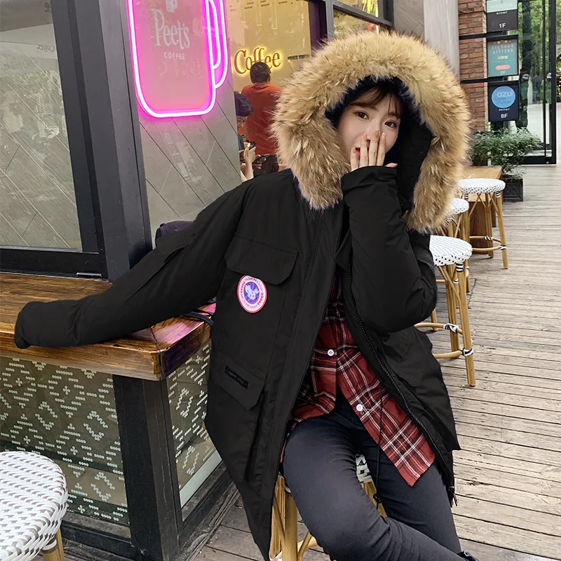 

2019 New Style WOMEN'S Dress Workwear Large Fur Collar down Jacket Cotton-padded Clothes Women's Fashion Korean-style Loose-Fit
