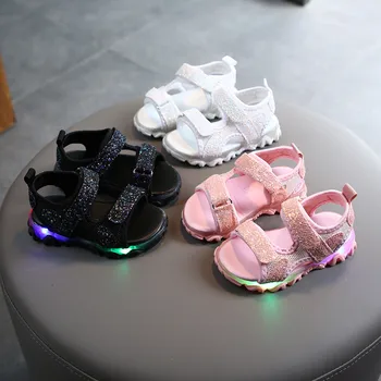 

summer Sandals Children Kids Baby Girls Boys Bling Led Light Luminous Sport Sandals Shoes