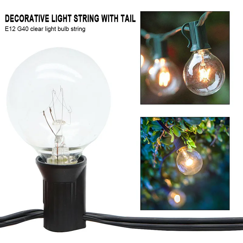 

Fairy Light Xmas Decor Event Party 25 Bulb E12 G40 Landscape Lamp Yard Outdoor Wedding Festival Garden Durable