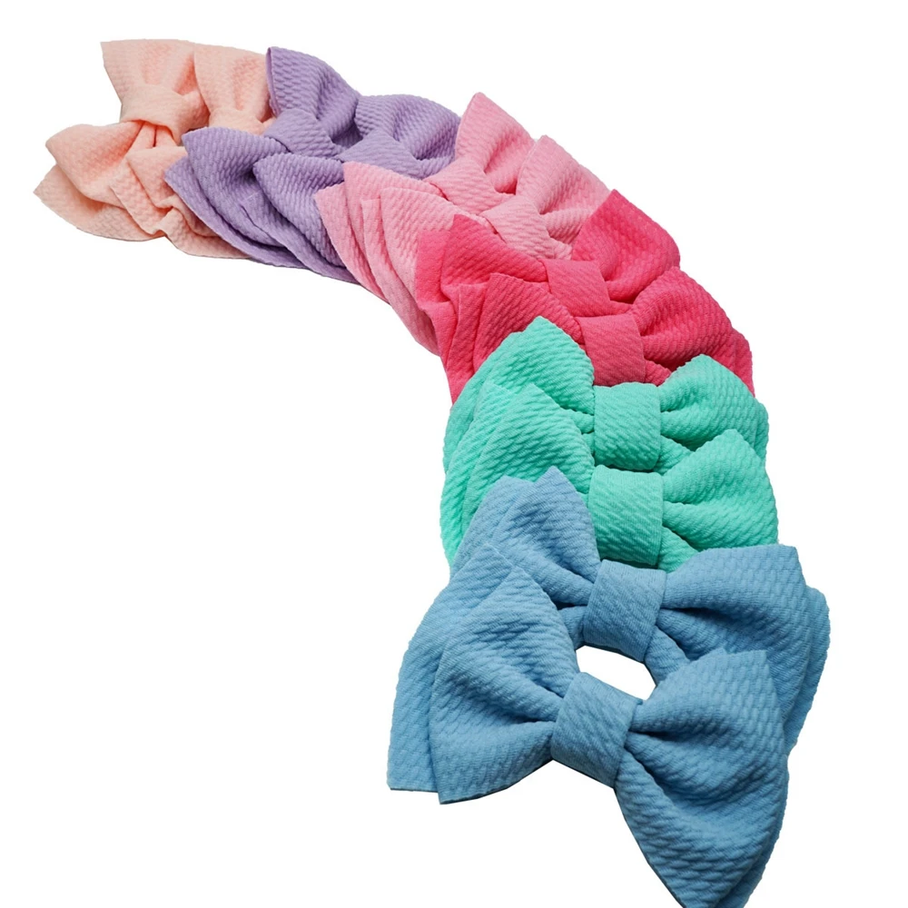 

5pcs/lot 4.5 Inches Handmade Double Layer Bows Duckbill Clips Candy Color Bowknot Infant Bangs Hairpin Kids Headwear Photo Props