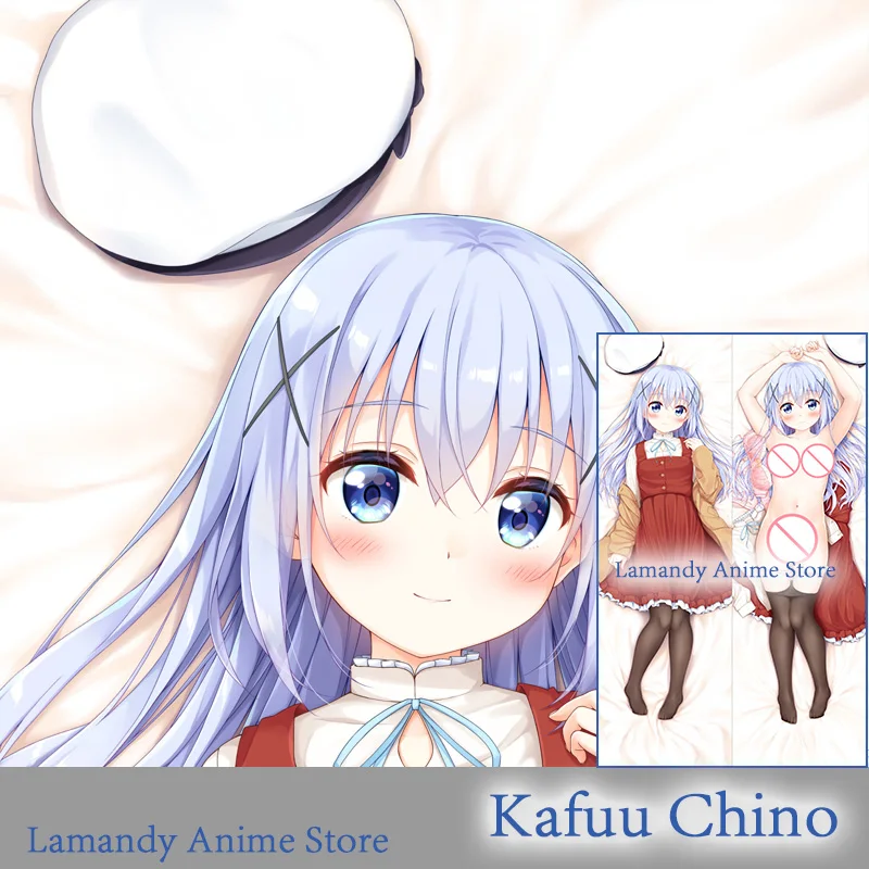 

Dakimakura Anime Kafuu Chino Is the Order a Rabbit Double Sided Print Pillowcase Life Size Body Pillow Cover
