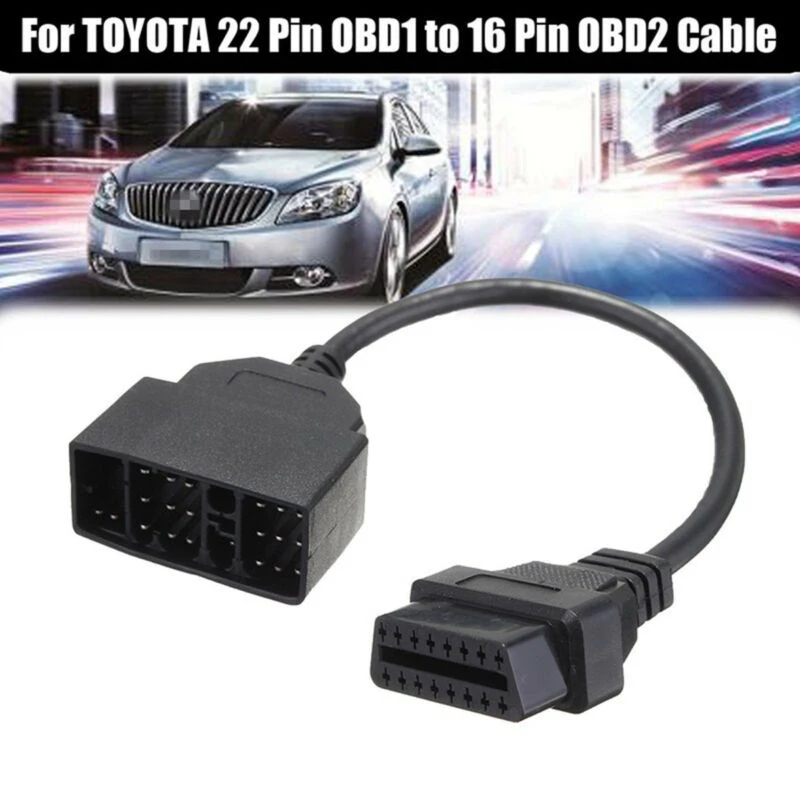 ##BUY 22 Pin OBD1 To 16 Pin OBD2 Converter Adapter Cable For TOYOTA Diagnostic Scanner Brand New And High Quality