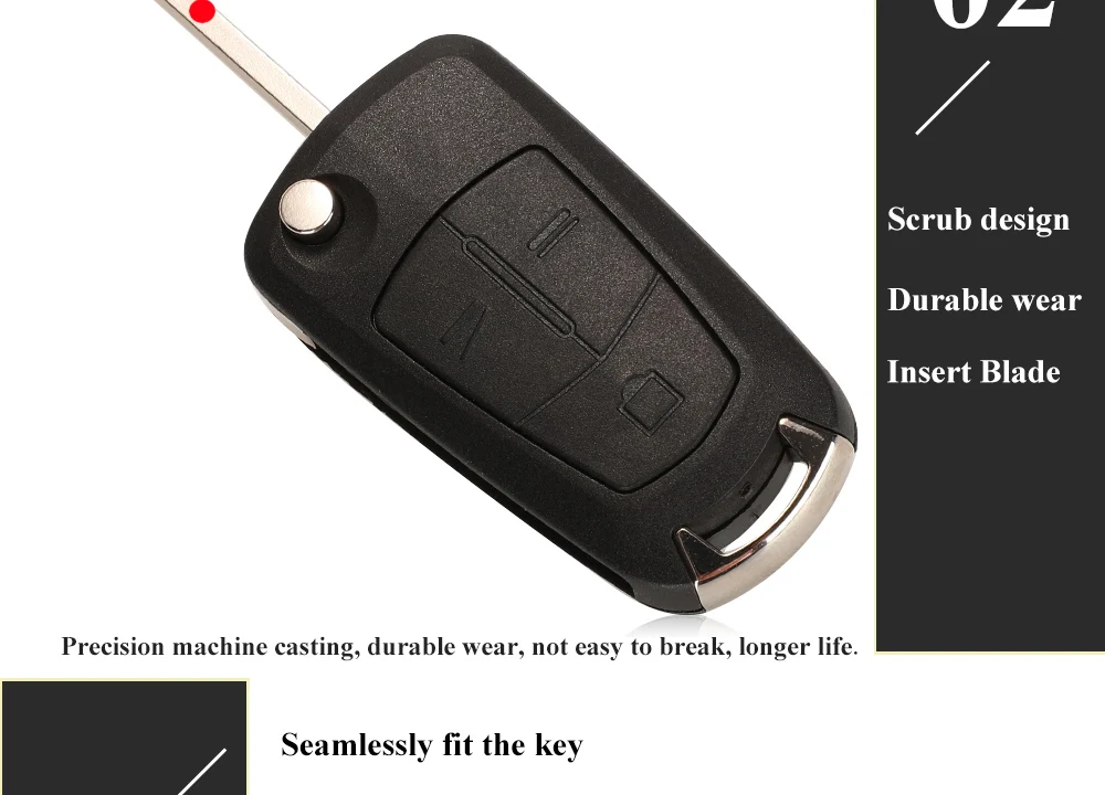 Keyforkess Flip 3 pulsanti telecomando portachiavi ASK 315MHz PCF7946 per Vauxhall/Opel Vectra C, Signum 2003-2007 Uncut HU43/HU100 - H0a7aad9cd1674ec7ac20e0953e41a12fv