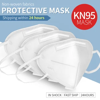 

100pcs White 95% Dust Mask Disposable 5-Layer Anti-fog Strong Protection Filter Adult Mask Breathable masque Carry individually