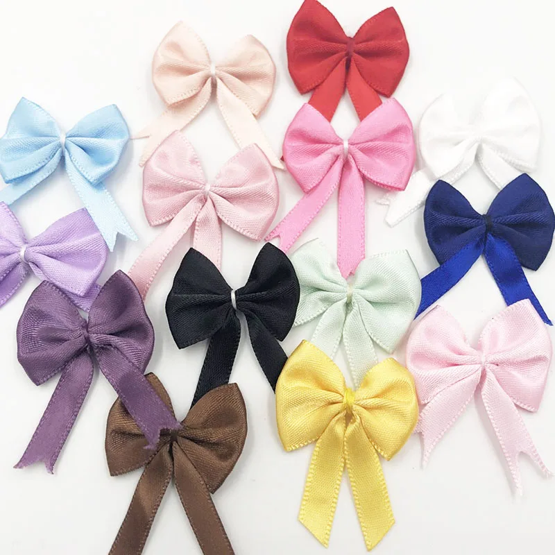 40pcs U pick satin ribbon flowers bows with Appliques Sewing Craft DIY W OUY 