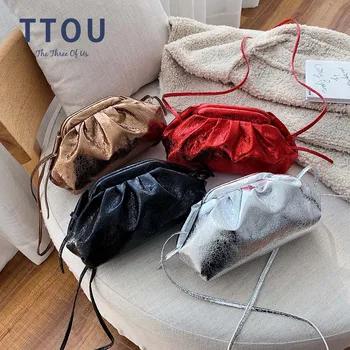 

Women Simple Dumplings Messenger Bag Designer Retro 2020 New Fashion Cloud Female Crossbody Shoulder Bag Tide Handbag Clutch Bag