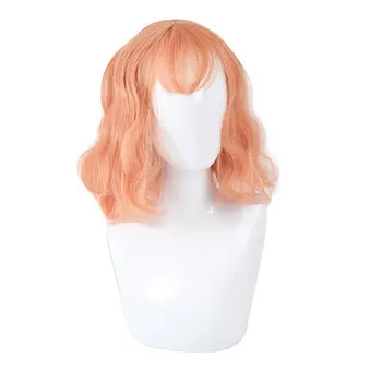 

Joy&luck 14inch Short Bobo Wig Orange Color Water Wave Synthetic Wigs for Women Cosplay Wig Costume Hair Style