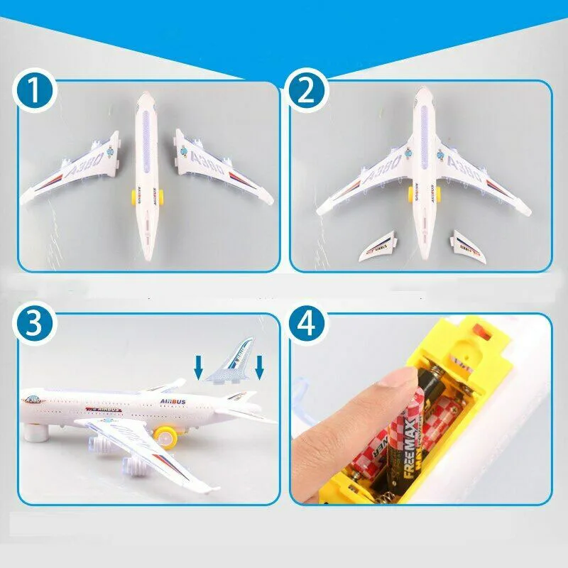 Мини музыкальное освещение игрушечные самолеты в сборе Аэробус, самолет DIY игрушки самолеты электрические самолеты автопилот Flash Sound Aircrafts игрушка