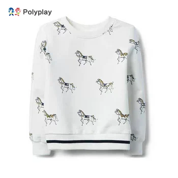 

Children's British style cute cartoon pony print hoodie