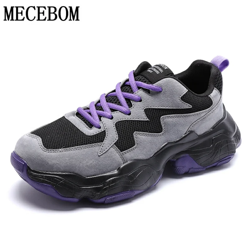 Men Chunky Sneakers Black Purple Casual 
