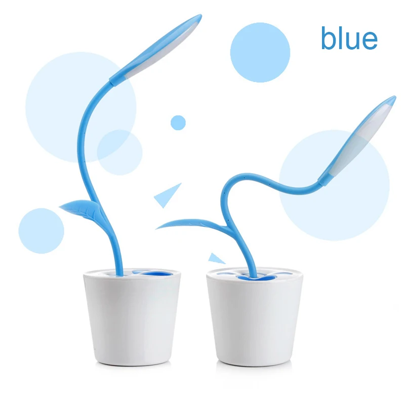 Blue Держатель для ручки светодиодный настольный светильник для глаз настольная Ночная птица для дома и офиса для учебы прочная ручка держатель BJStore - Цвет: Blue