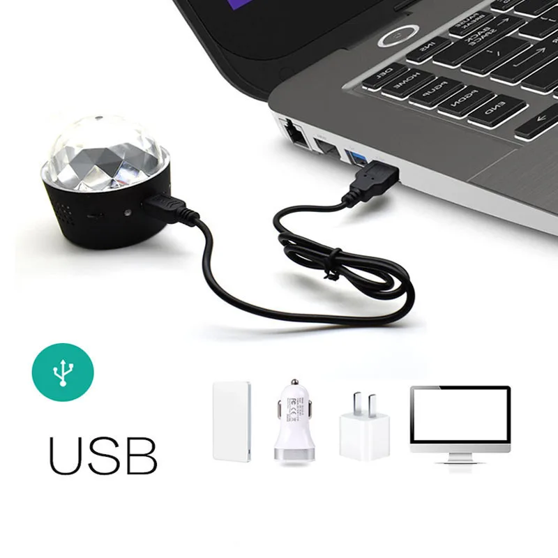Вечерние светильник s dmx контроллер лазерный мини диско шар DJ USB хрустальный