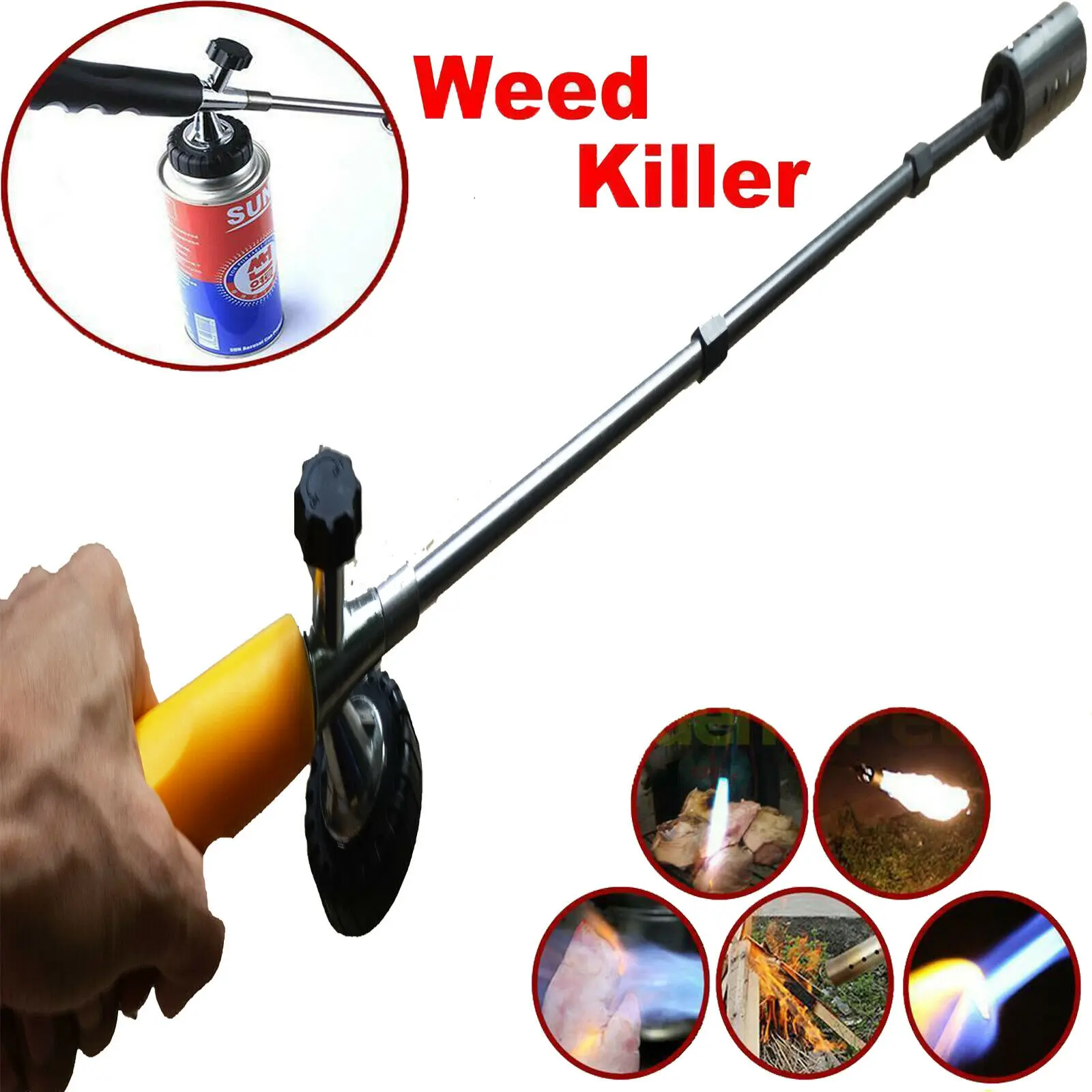 Weed Killer Wand Butane Gas Canister Blowtorch Garden Weeds Burner Moss
