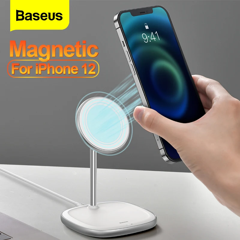Baseus-soporte magnético para cargador inalámbrico, 15W, Mini, ajustable, para iPhone 12 Pro Max, 12Pro Max