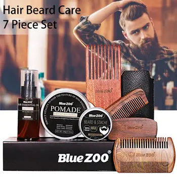 

7PCS/Set Senior Men's Care Beard Carding Kit With Upgraded Gift Box Hair Beard Care Nursing Beard Carding Kit Men's Hair Beard C
