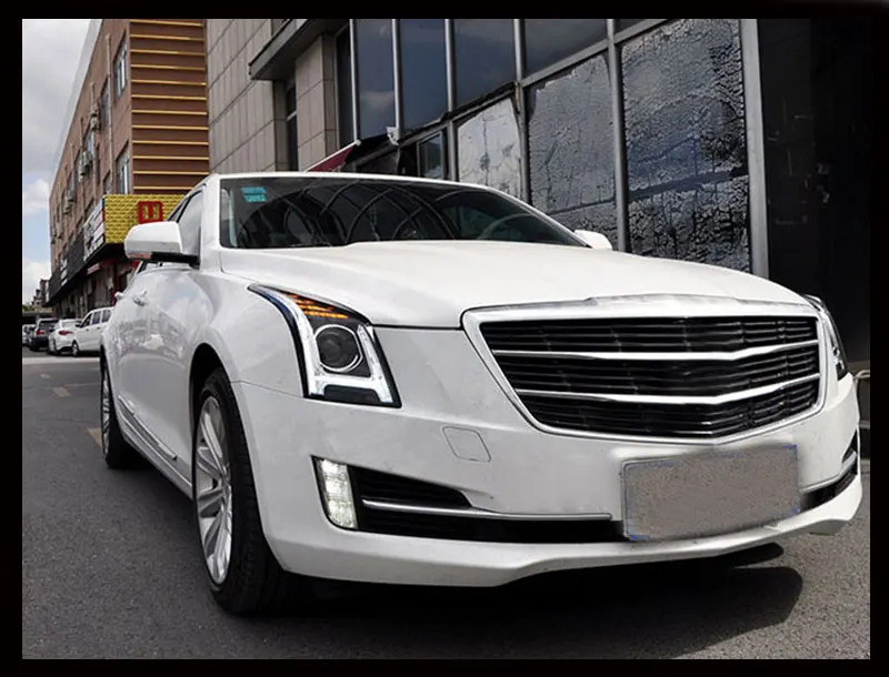 Первый автомобильный Стайлинг для Cadillac ATS фары- ATS все светодиодный фары DRL Bi-светодиодный объектив Высокий Низкий Луч парковочная противотуманная фара