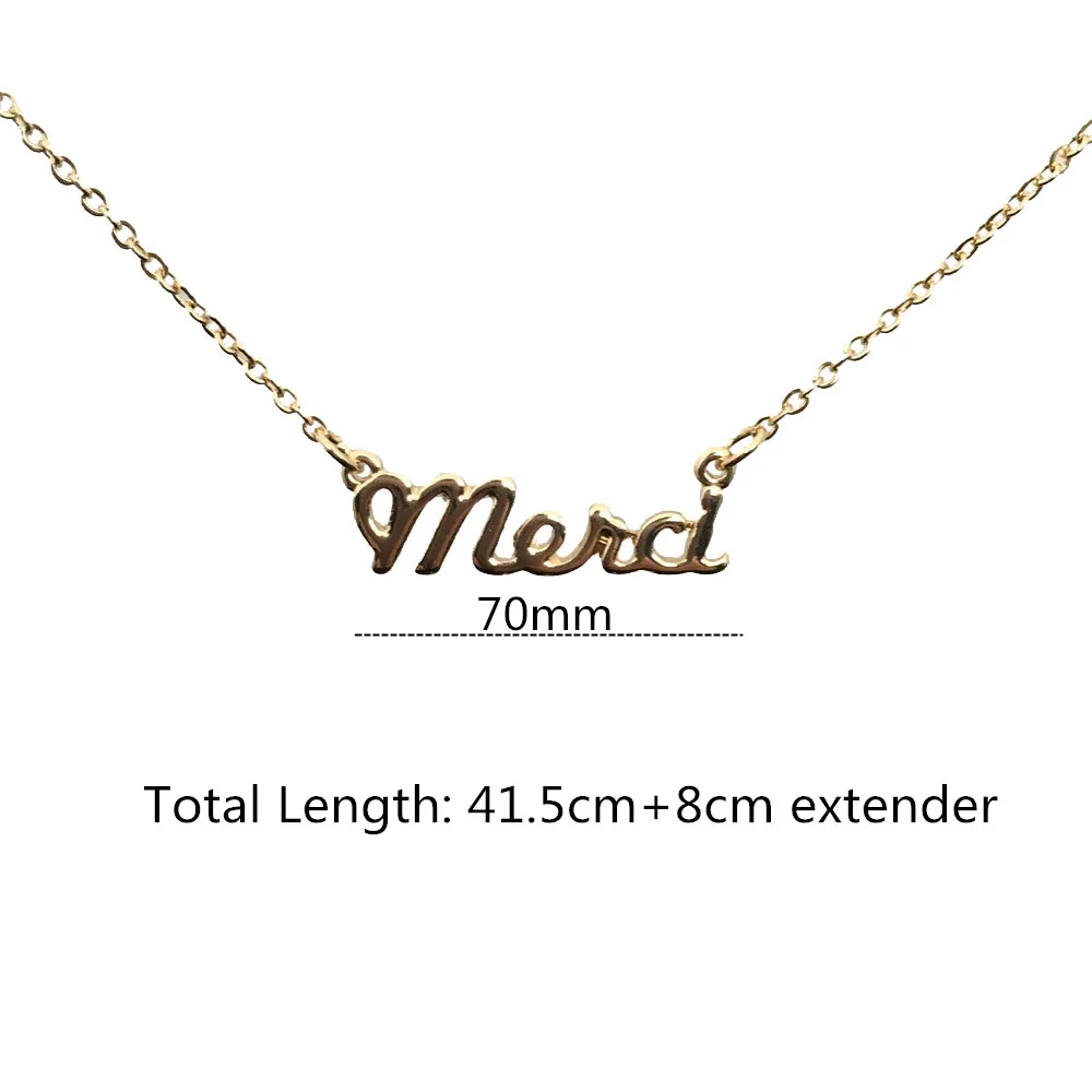 merci Новое поступление, женское золотое ожерелье с надписью «honey Merci Angel Amor Babygirl», Старое Английское готическое женское тонкое ювелирное изделие - Окраска металла: merci