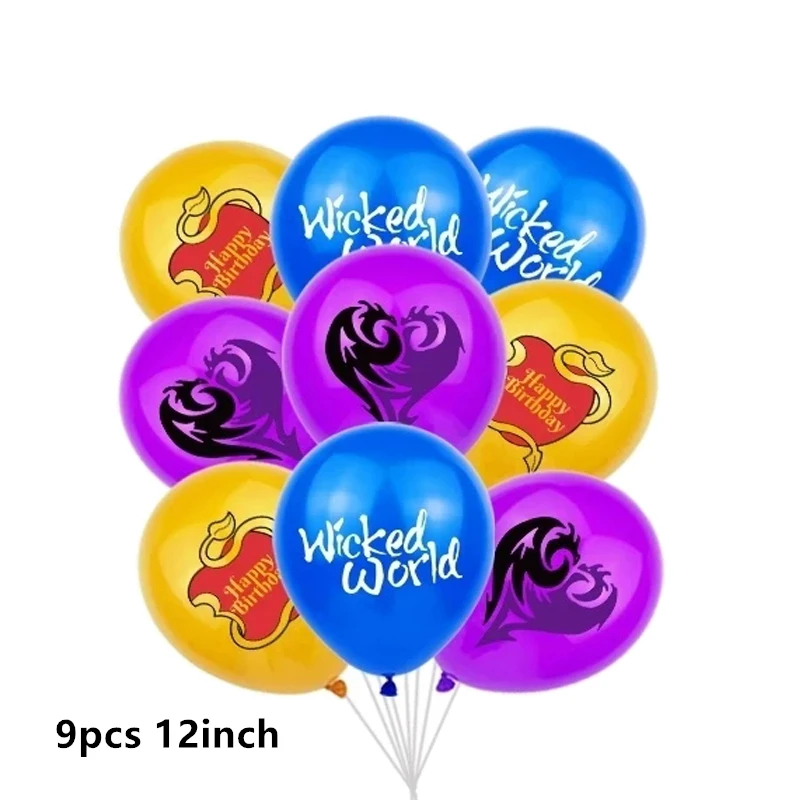 1set Cartoon Descendants Party Supplies Kids Birthday Party Balloons  Banners Decoration Baby Shower Cake Toppers Flags Air Globo - AliExpress