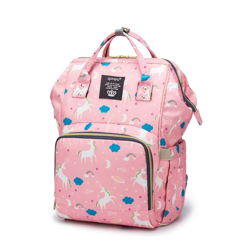 Unicorn pink Сумка для подгузников, рюкзак, многофункциональный рюкзак для путешествий, сумка для мам, сумка для пеленания, большая вместительность, водонепроницаемая и стильная - Цвет: Unicorn pink