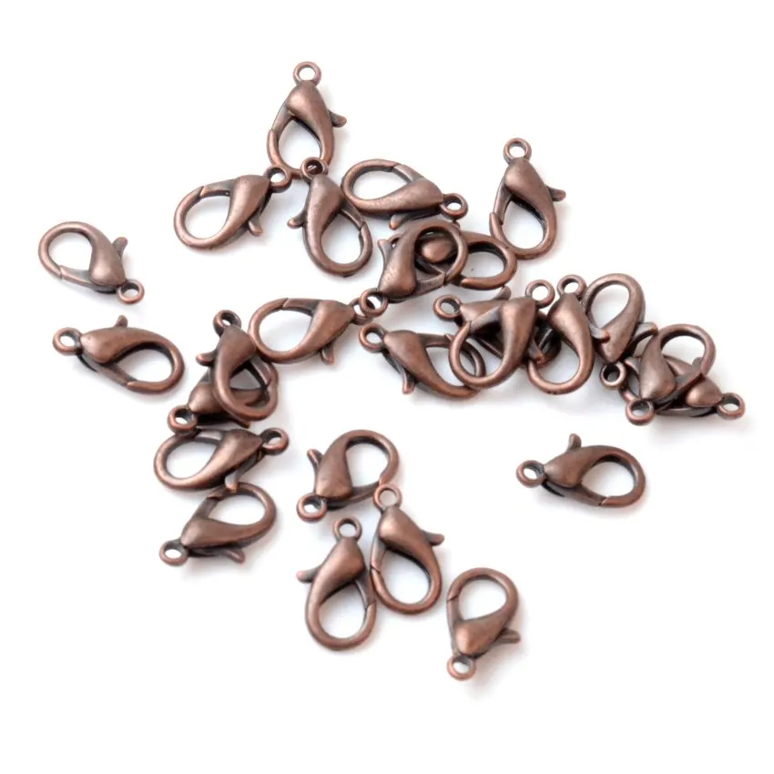 copper color Ювелирная фурнитура для рукоделия 12/14 мм металлическая застежка-краб браслет крючки концевые соединители для самостоятельного изготовления ювелирных изделий ожерелье с пряжкой - Цвет: copper color