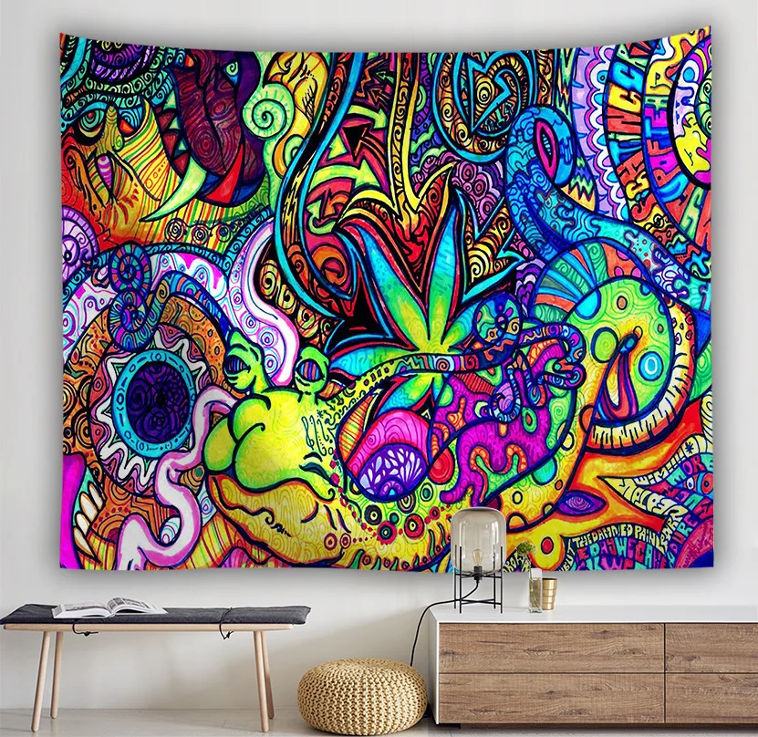 130x150cm Yrendenge Psychedelische Wandteppiche Pilz Wandteppich Abstrakte Kunst Wandbehang Hippie Wandtuch Wohnkultur Schlafzimmer Ästhetik Wandteppich Bunt 130x150cm Yrendenge Psychedelische Wandteppiche Pilz Wandteppich Abstrakte Kunst Wandbehang Hippie Wandtuch Wohnkultur Schlafzimmer Ästhetik Wandteppich Bunt