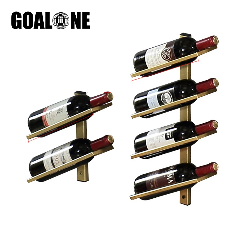 GOALONE estante de hierro para vino montado en la pared, soporte botellas de vino, elegante y almacenamiento de champán, Bar en casa, 2/4| | - AliExpress