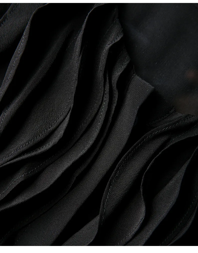 2020 Designer Women Blouse High Quality Ladies Office Top 100% Natural Silk O-Neck Women Fashion Full Sleeve Shirt White Black