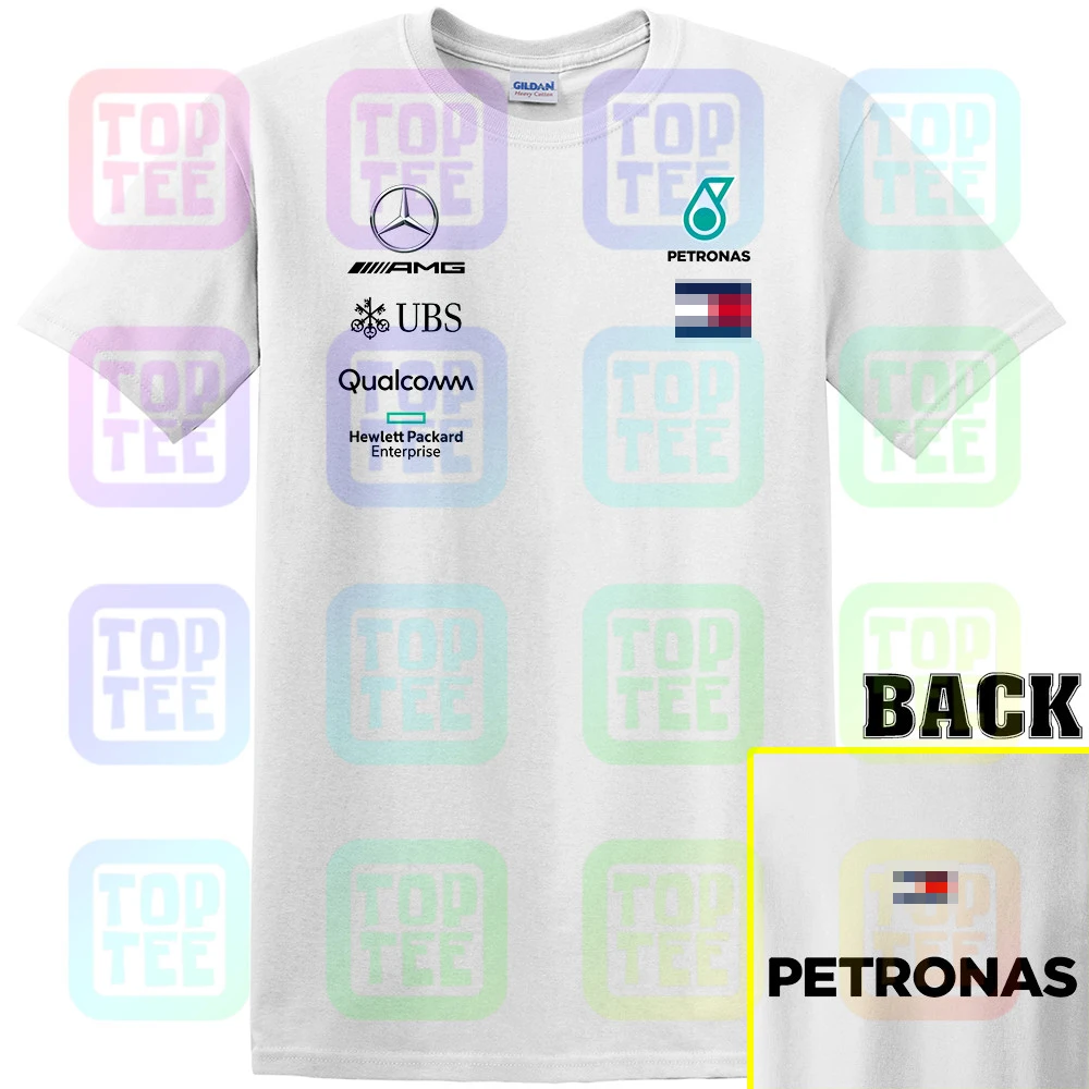 Новинка Мужская футболка F1 Team Lewis Hamilton белая уличная футболка Размер S-3Xl