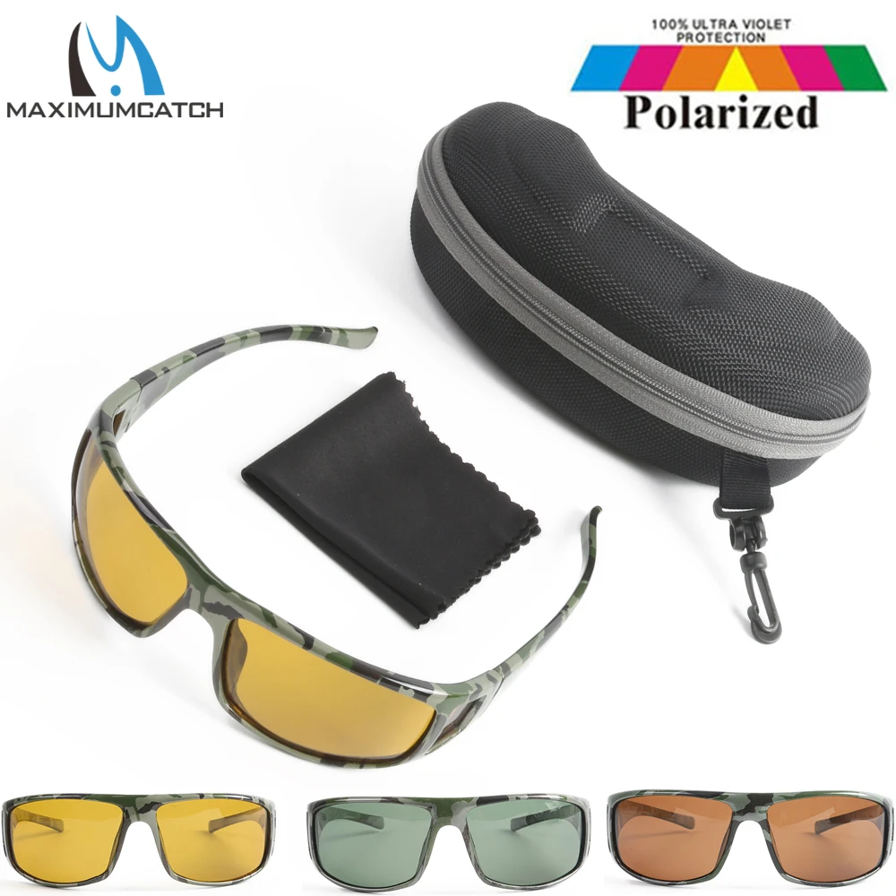 Maximumcatch, камуфляжная оправа, поляризационные солнцезащитные очки для рыбалки, линзы, оправа для рыбалки, UV400, солнцезащитные очки, многоцветные очки