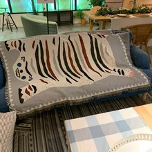 Белый тигр серый диван пледы одеяло вязаное кресло диван Чехол диван ковер хлопок путешествия гобеленовое постельное белье пляжное одеяло