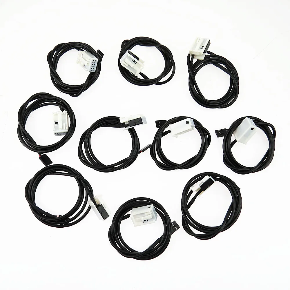 

SCJYRXS 10Pcs Audio Adapter Interface AUX Cable Wire For RCD300 RCD310 RCD510 Golf MK5 MK6 Sagitar Scirocco 5KD035724A
