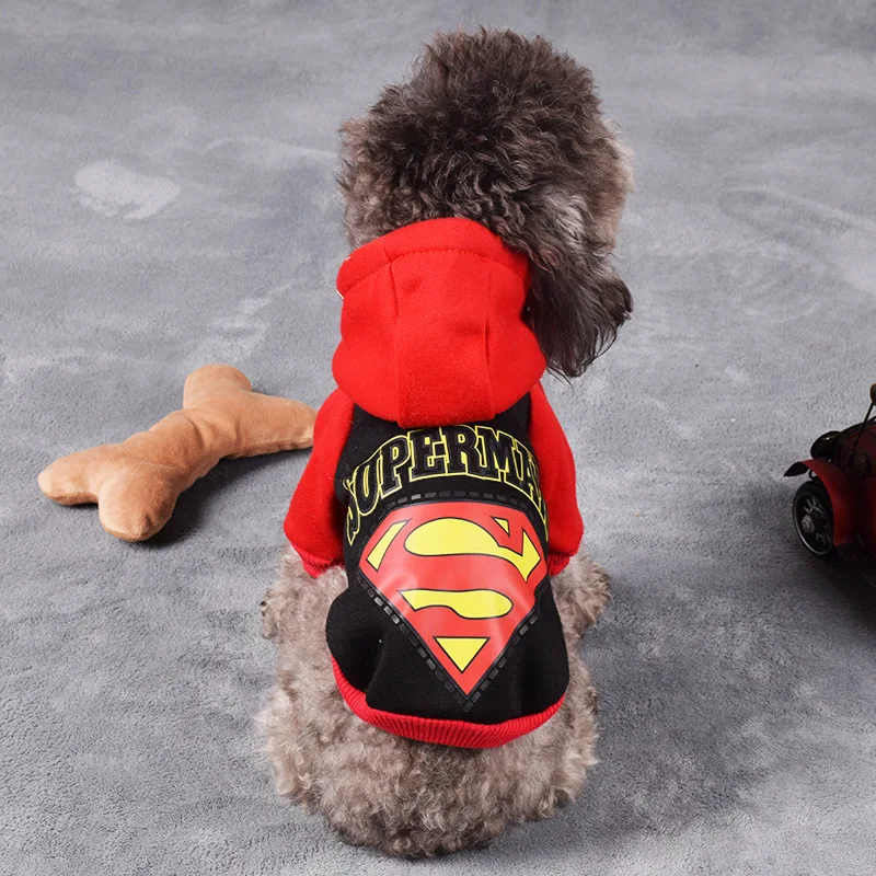 Горячая пальто для собак костюм супергероя Супермен щенок куртка для животных с капюшоном одежда для маленькой собаки кошка зимняя одежда товары для домашних животных javascript