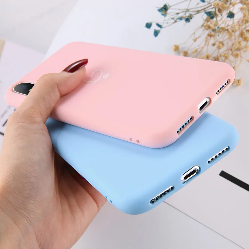 USLION чехол для телефона для iPhone 11 Pro Max X XS XR Xs Max карамельный цвет Любовь Сердце Мягкий силиконовый чехол для iPhone 6 S 7 8 Plus 5 s SE