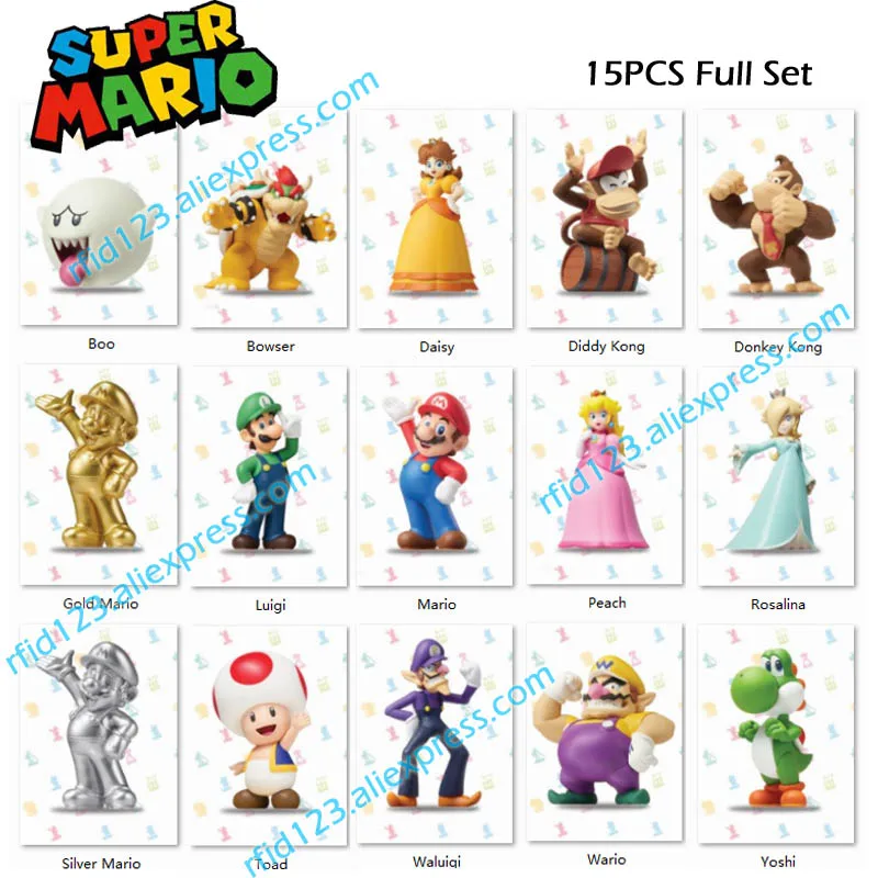 

NFC Amiibo Card for Super Mario Series Full Set-15PCS