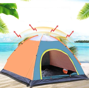 

33UV Protection 3-4 Person Automatic Quick Up Outdoor Shelter Camping Tent Instant Popup Anti UV Awning Tents Outdoor Sunshelter