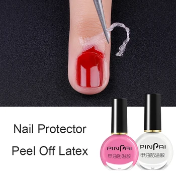 

PinPai 10/15ml Nail Polish Peel Off Tape Latex Nail Finger Cuticle Protection Liquid White Latex Mamicure Care Protector Glue