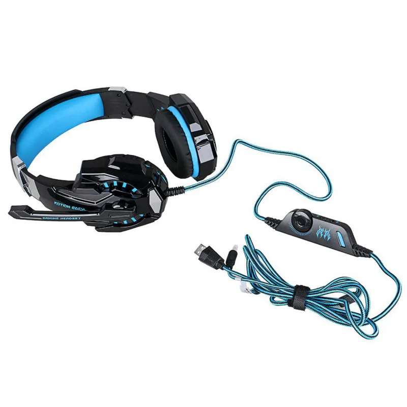 G9000 Gaming Headset Surround Sound Deep Bass Stereo Game Headphone with Microphone LED Light for PS4 Phone Laptop PC Gamer
