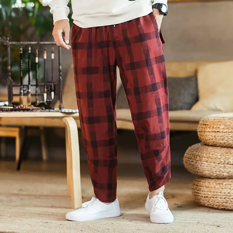plaid harem pants