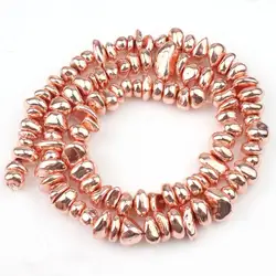 Gold Plated Hematite Gravel Spacer Beads (Rose gold)