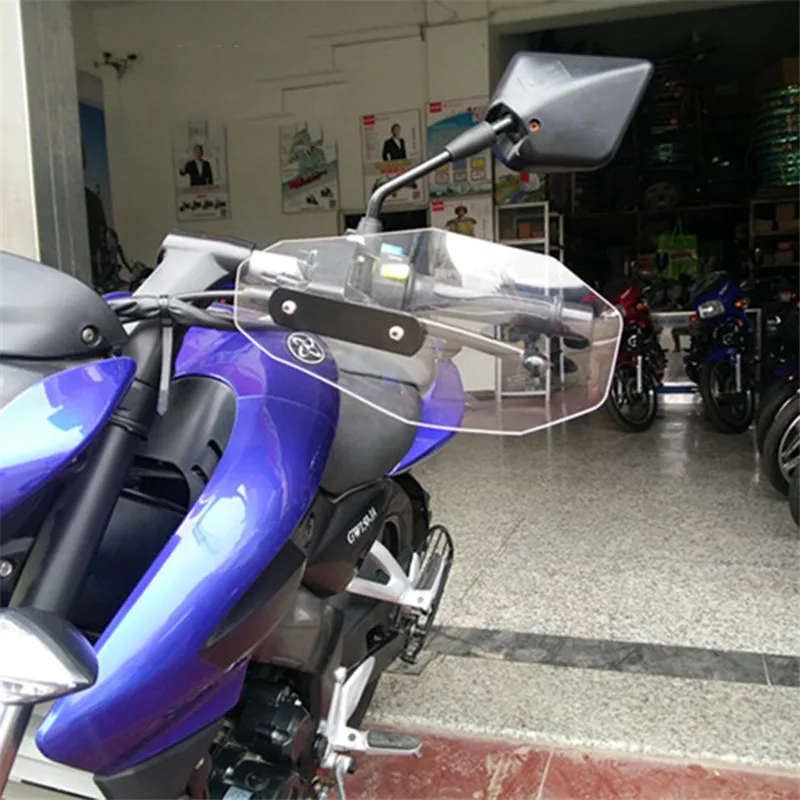 Установите зеркальный винт moto rbike запчасти moto защита от падения для honda suzuki yamaha Kawasaki Универсальный moto rcycle handguard - Цвет: Прозрачный