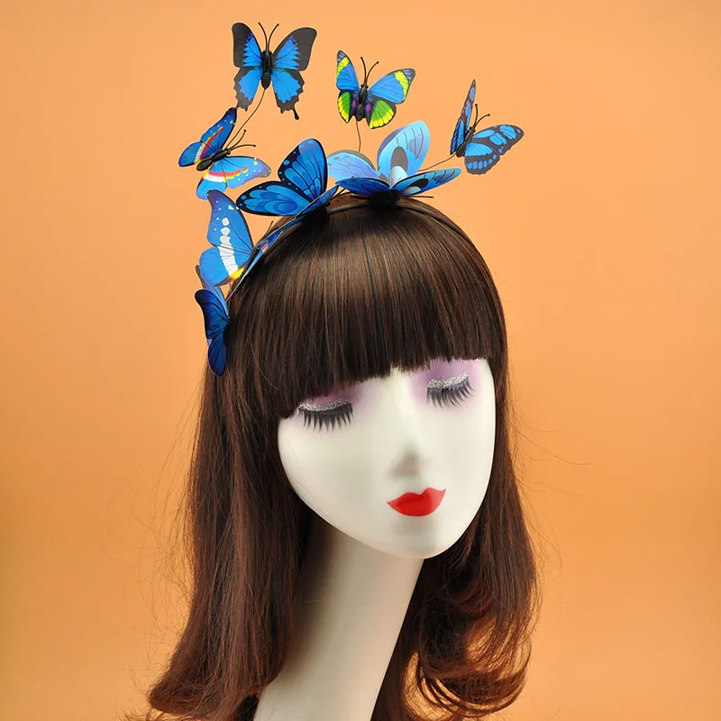 Colorful PVC Butterfly Hairbands For Women Fashion Cosplay Custome Fancy Show Party Girls Forest Butterfly Headband Headpiece