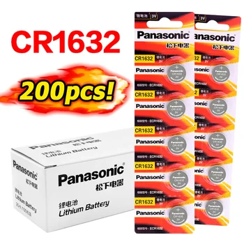 

200pcs Panasonic original cr1632 brand new battery 3V Lithium Button Coin Cell for watch computer battery CR1632 DL1632 ECR1632