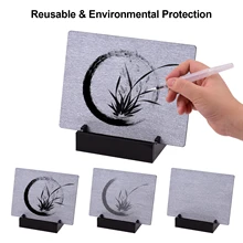 

Reusable Buddha Board Artist Board Paint with Water Brush&Stand Release Pressure Relaxation Meditation Art Mindfulness Relaxing