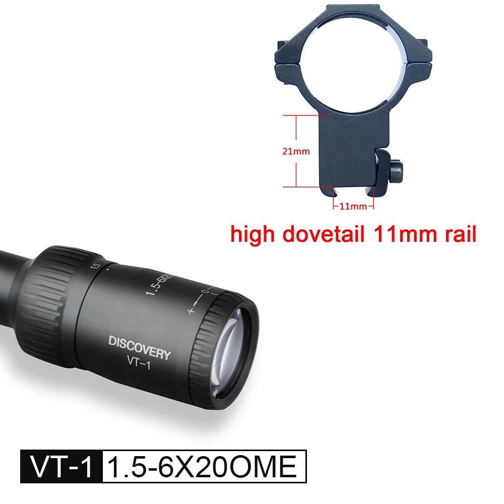high dovetail 11mm r Оптика обнаружения VT-1 1,5-6X20 ME красный и зеленый двойной подходит для охоты тактический пистолет прицел - Цвет: high dovetail 11mm r