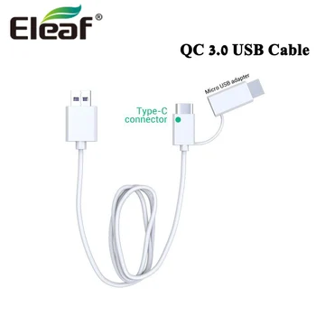 

Original Eleaf QC 3.0 USB Charging Cable with a Type-C connector Micro USB Adapter For iStick NOWOS Vaping Electronic Devices