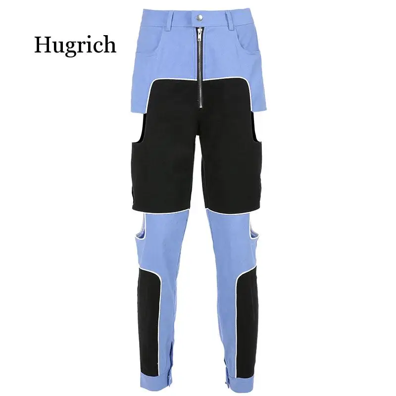 

Hip Hop Cargo Pants Women Hollow Out High Waist Trousers Streetwear Patchwork Sweatpants and Joggers Ladies